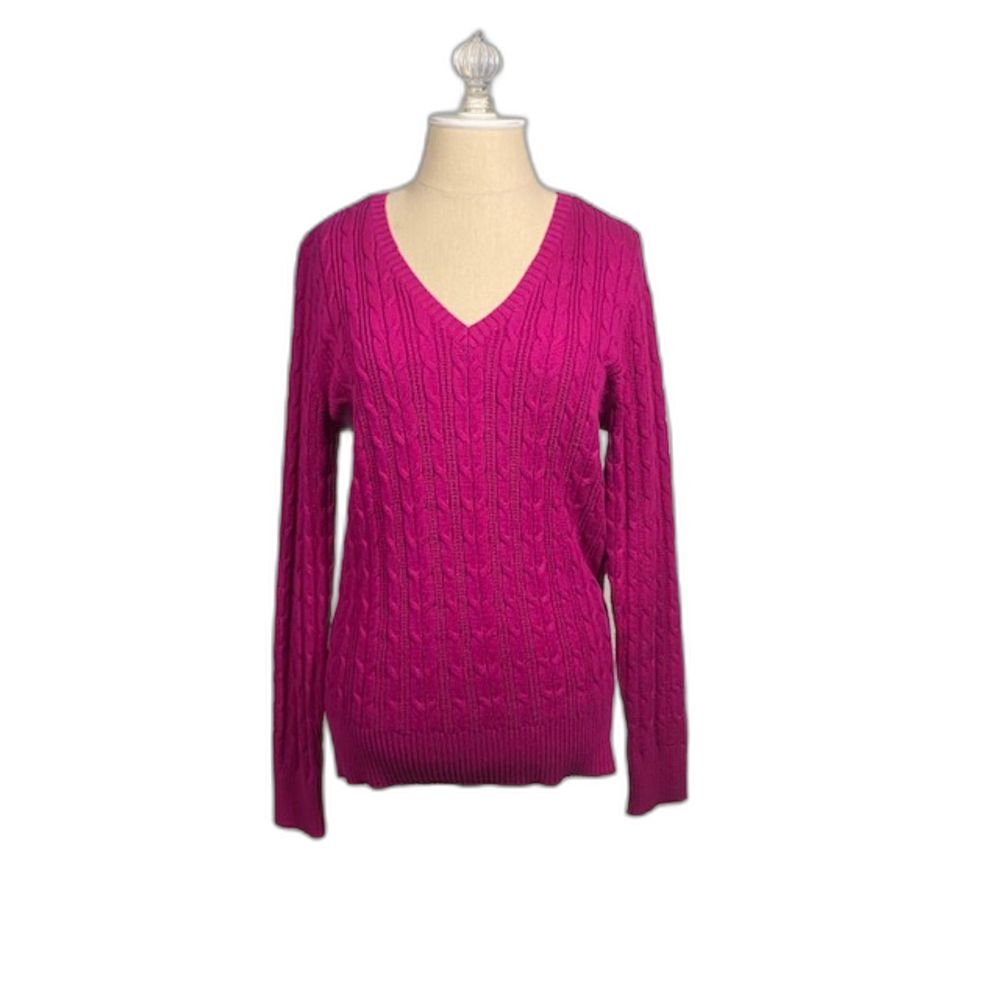 St John's Bay women's  cable-knit pullover sweater Size L NEW no tag